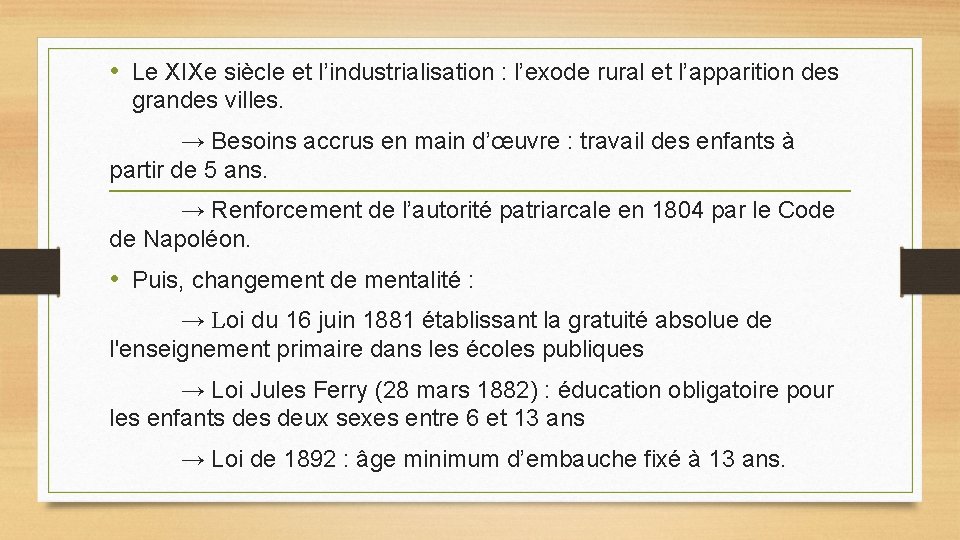 • Le XIXe siècle et l’industrialisation : l’exode rural et l’apparition des grandes • Le XIXe siècle et l’industrialisation : l’exode rural et l’apparition des grandes