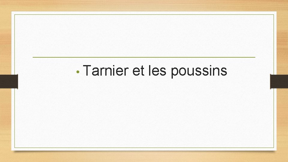 • Tarnier et les poussins • Tarnier et les poussins