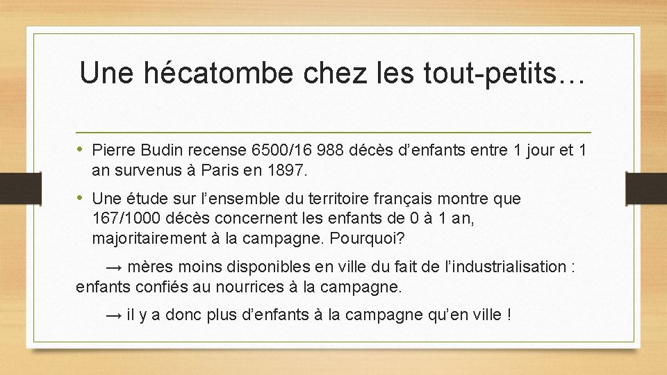 Une hécatombe chez les tout-petits… • Pierre Budin recense 6500/16 988 décès d’enfants entre Une hécatombe chez les tout-petits… • Pierre Budin recense 6500/16 988 décès d’enfants entre