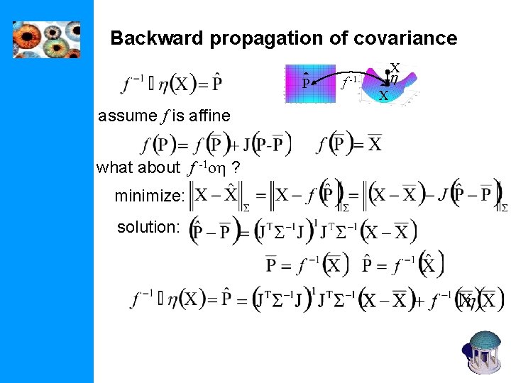Backward propagation of covariance P assume f is affine what about f -1 oh Backward propagation of covariance P assume f is affine what about f -1 oh