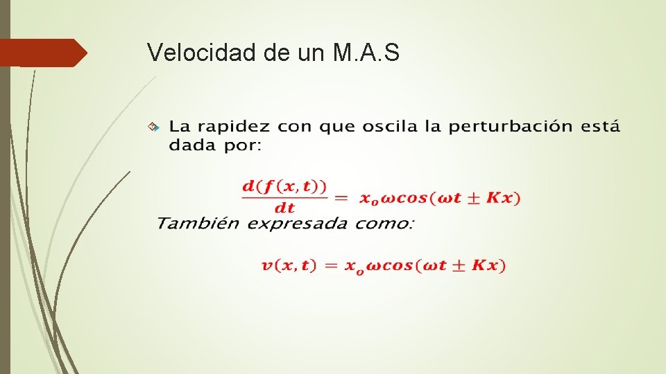 Velocidad de un M. A. S 