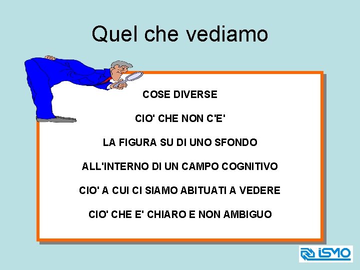 Quel che vediamo COSE DIVERSE CIO' CHE NON C'E' LA FIGURA SU DI UNO