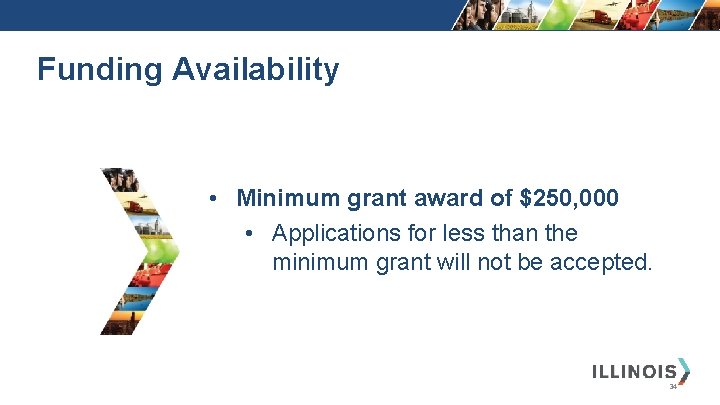 Funding Availability • Minimum grant award of $250, 000 • Applications for less than