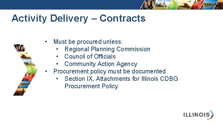 Activity Delivery – Contracts • Must be procured unless: • Regional Planning Commission •