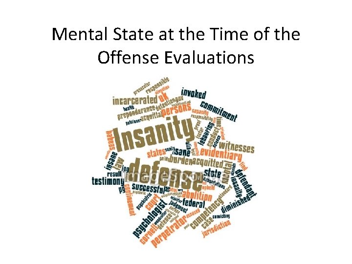 Mental State at the Time of the Offense Evaluations 