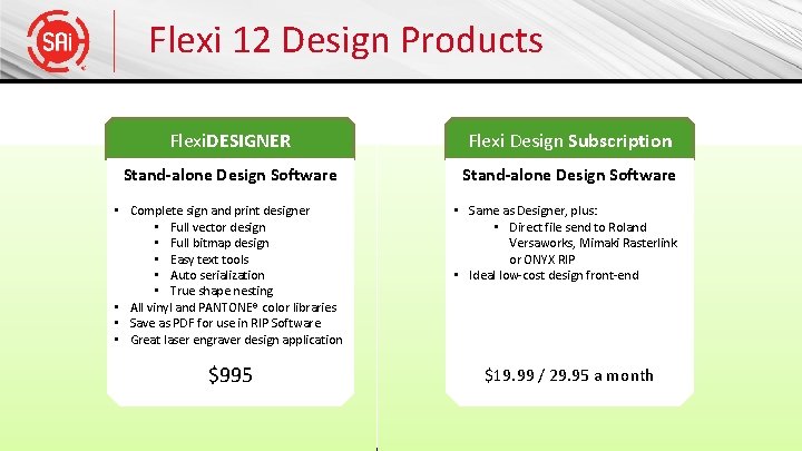 Flexi 12 Design Products Flexi. DESIGNER Flexi Design Subscription Stand-alone Design Software • Complete