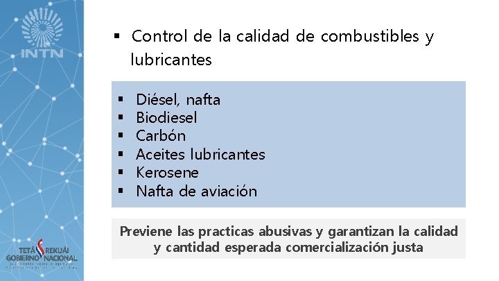 § Control de la calidad de combustibles y lubricantes § § § Diésel, nafta