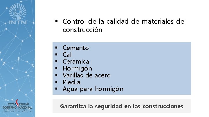 § Control de la calidad de materiales de construcción § § § § Cemento