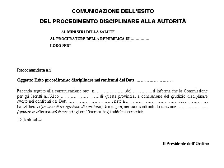 FORMULARIO DEGLI ATTI DEL PROCEDIMENTO DISCIPLINARE versione 7
