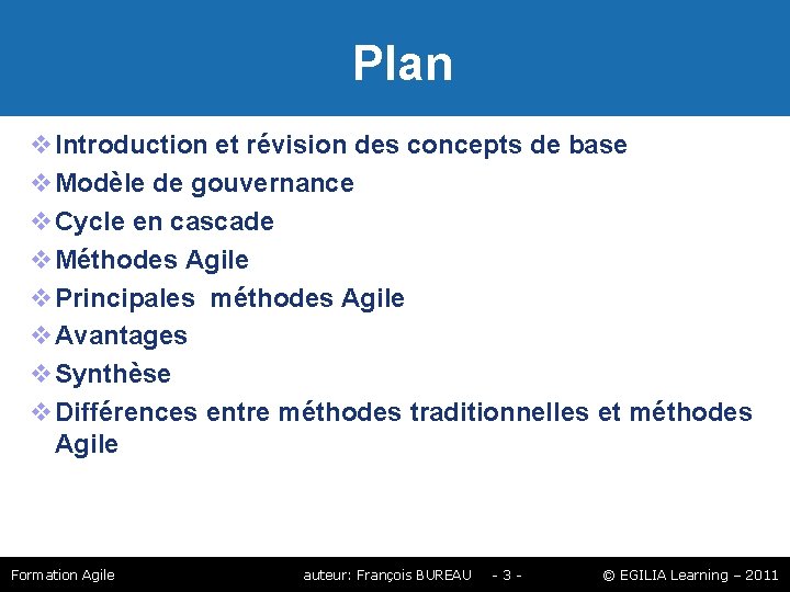 Plan Introduction et révision des concepts de base Modèle de gouvernance Cycle en Plan Introduction et révision des concepts de base Modèle de gouvernance Cycle en