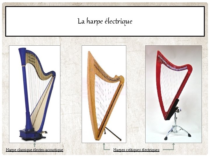 La harpe électrique Harpe classique électro-acoustique Harpes celtiques électriques La harpe électrique Harpe classique électro-acoustique Harpes celtiques électriques