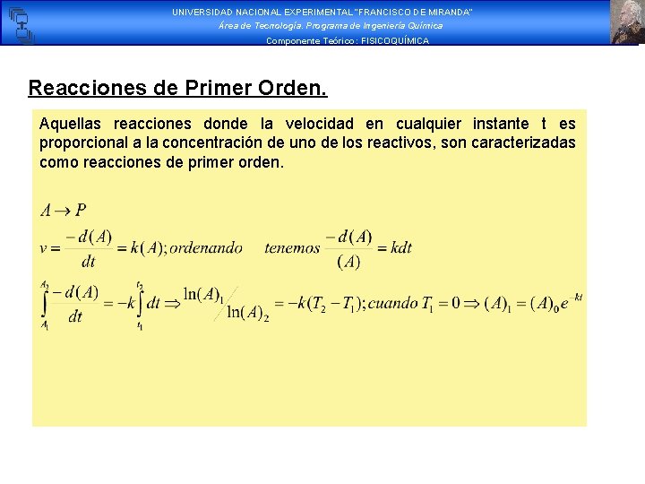 UNIVERSIDAD NACIONAL EXPERIMENTAL “FRANCISCO DE MIRANDA” Área de Tecnología. Programa de Ingeniería Química Componente UNIVERSIDAD NACIONAL EXPERIMENTAL “FRANCISCO DE MIRANDA” Área de Tecnología. Programa de Ingeniería Química Componente