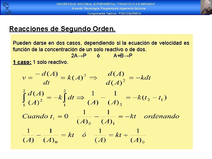 UNIVERSIDAD NACIONAL EXPERIMENTAL “FRANCISCO DE MIRANDA” Área de Tecnología. Programa de Ingeniería Química Componente UNIVERSIDAD NACIONAL EXPERIMENTAL “FRANCISCO DE MIRANDA” Área de Tecnología. Programa de Ingeniería Química Componente
