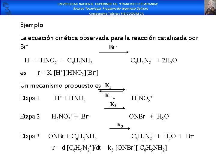 UNIVERSIDAD NACIONAL EXPERIMENTAL “FRANCISCO DE MIRANDA” Área de Tecnología. Programa de Ingeniería Química Componente UNIVERSIDAD NACIONAL EXPERIMENTAL “FRANCISCO DE MIRANDA” Área de Tecnología. Programa de Ingeniería Química Componente