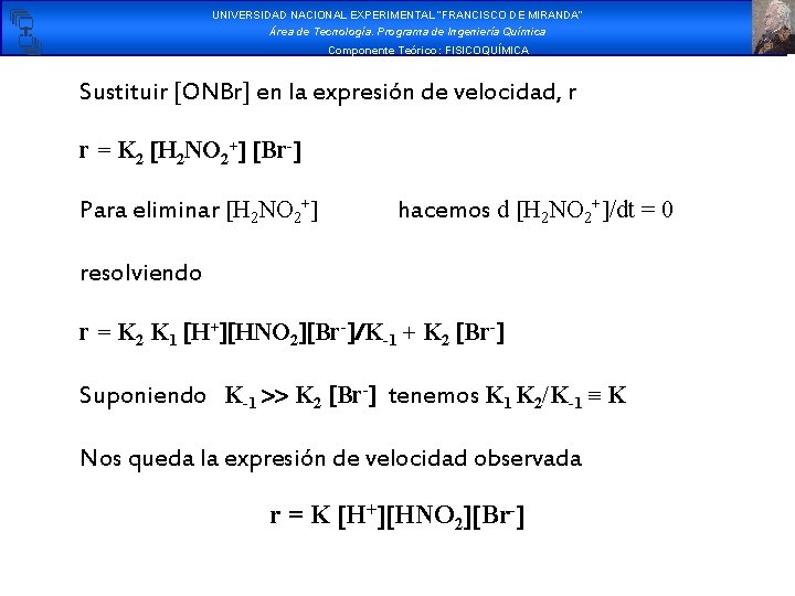 UNIVERSIDAD NACIONAL EXPERIMENTAL “FRANCISCO DE MIRANDA” Área de Tecnología. Programa de Ingeniería Química Componente UNIVERSIDAD NACIONAL EXPERIMENTAL “FRANCISCO DE MIRANDA” Área de Tecnología. Programa de Ingeniería Química Componente