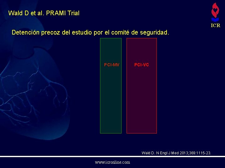 Wald D et al. PRAMI Trial ICR Detención precoz del estudio por el comité
