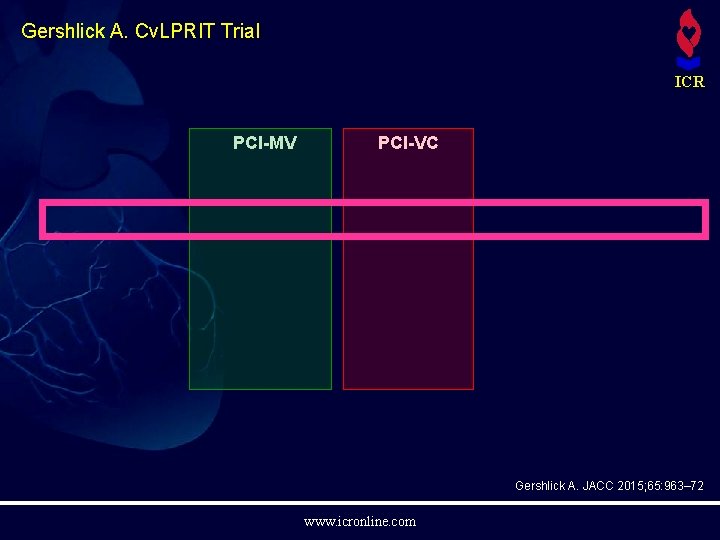Gershlick A. Cv. LPRIT Trial ICR PCI-MV PCI-VC Gershlick A. JACC 2015; 65: 963–