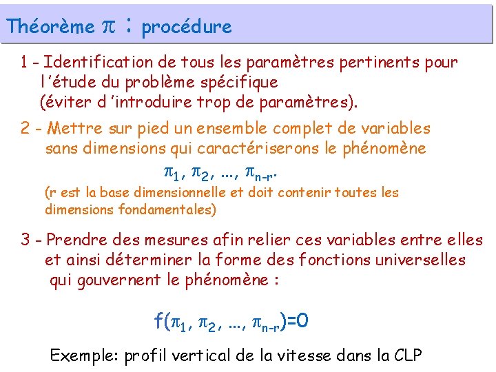 Théorème : procédure 1 - Identification de tous les paramètres pertinents pour l ’étude