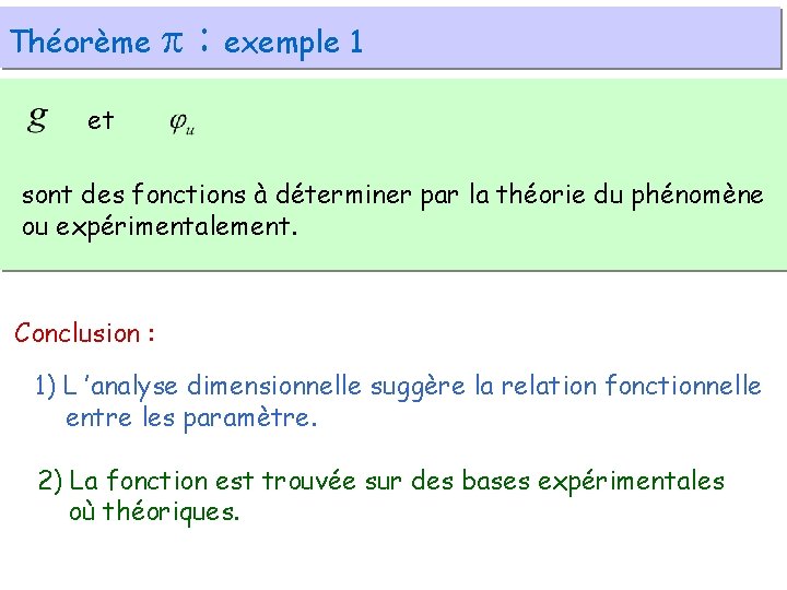 Théorème : exemple 1 et sont des fonctions à déterminer par la théorie du