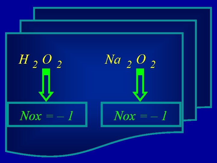 H 2 O 2 Nox = – 1 Na 2 O 2 Nox =