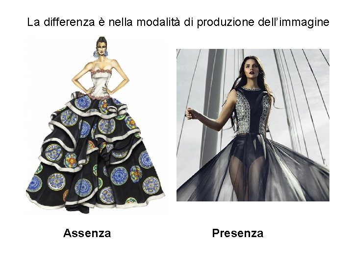 La differenza è nella modalità di produzione dell’immagine Assenza Presenza 