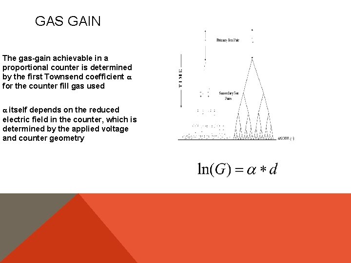 GAS GAIN The gas-gain achievable in a proportional counter is determined by the first
