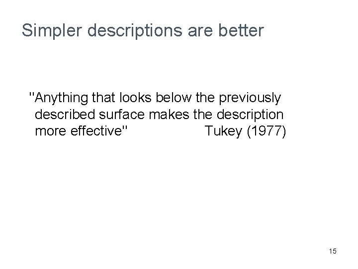 Simpler descriptions are better "Anything that looks below the previously described surface makes the