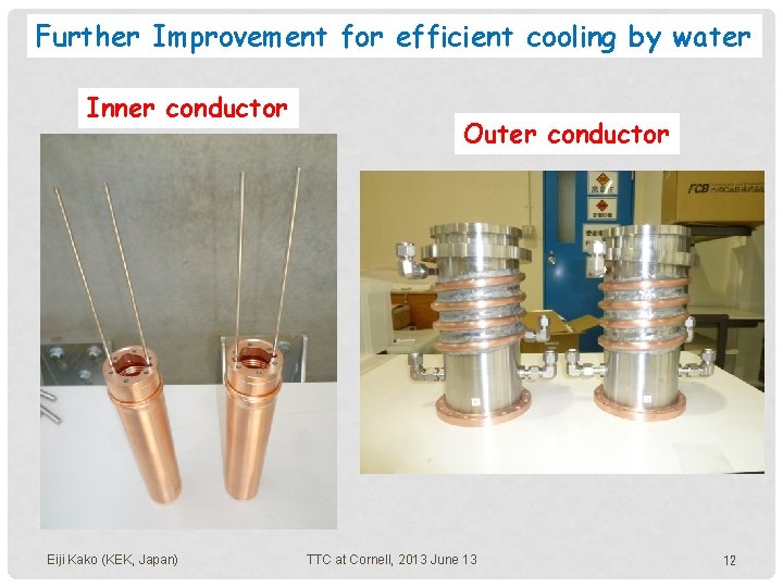 Further Improvement for efficient cooling by water Inner conductor Eiji Kako (KEK, Japan) Outer