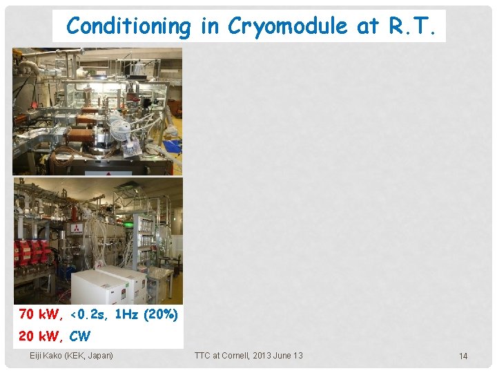 Conditioning in Cryomodule at R. T. 70 k. W, <0. 2 s, 1 Hz