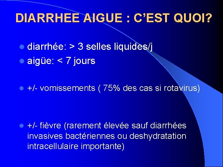 Diarrhee Aigue Du Nourrisson Et De Lenfant Proposition