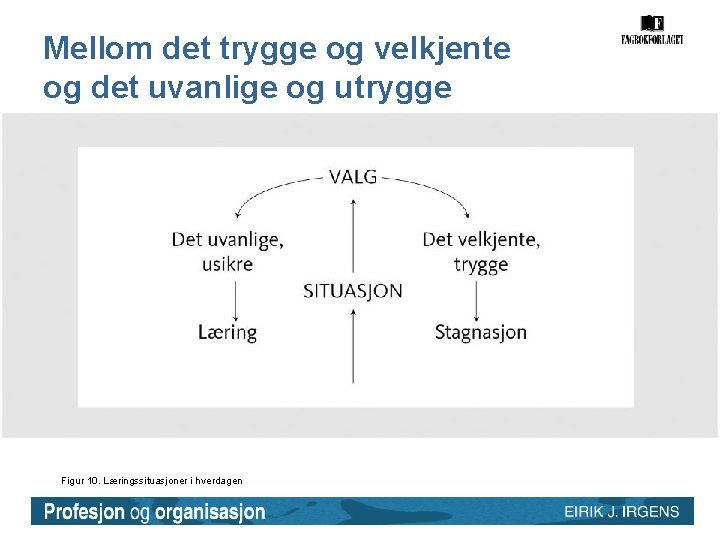 Mellom det trygge og velkjente og det uvanlige og utrygge Figur 10. Læringssituasjoner i Mellom det trygge og velkjente og det uvanlige og utrygge Figur 10. Læringssituasjoner i