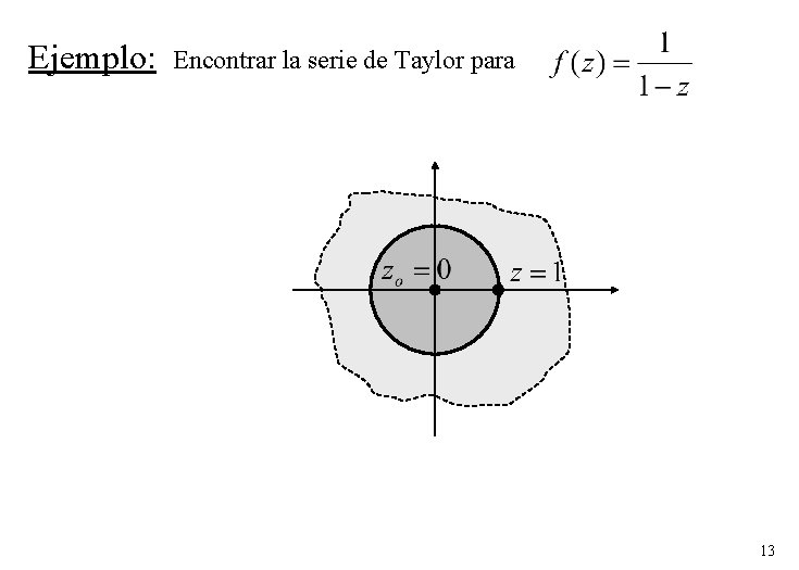 Ejemplo: Encontrar la serie de Taylor para 13 Ejemplo: Encontrar la serie de Taylor para 13