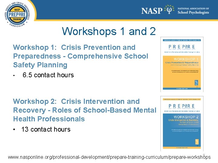 Workshops 1 and 2 Workshop 1: Crisis Prevention and Preparedness - Comprehensive School Safety Workshops 1 and 2 Workshop 1: Crisis Prevention and Preparedness - Comprehensive School Safety