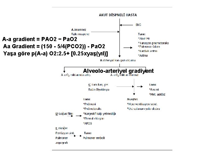 A-a gradient = PAO 2 − Pa. O 2 Aa Gradient = (150 -