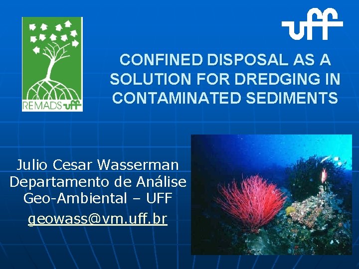 CONFINED DISPOSAL AS A SOLUTION FOR DREDGING IN CONTAMINATED SEDIMENTS Julio Cesar Wasserman Departamento