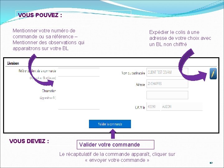 VOUS POUVEZ : Mentionner votre numéro de commande ou sa référence – Mentionner des