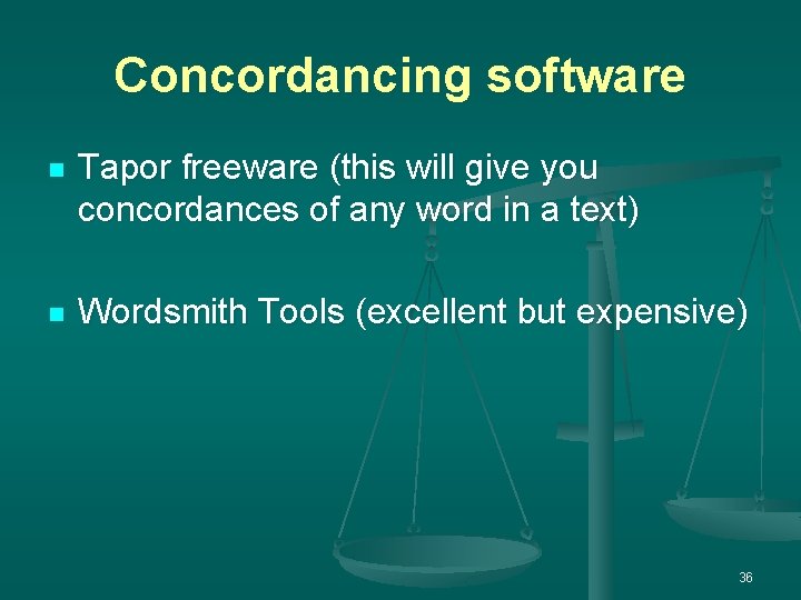 Concordancing software n Tapor freeware (this will give you concordances of any word in