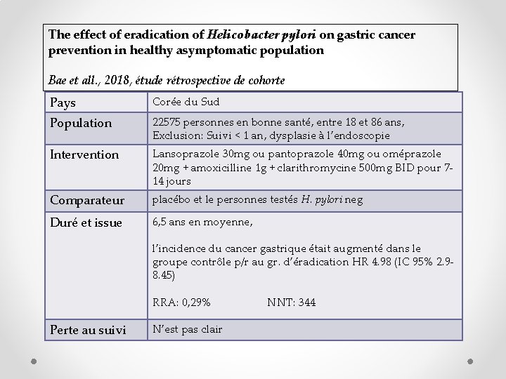 The effect of eradication of Helicobacter pylori on gastric cancer prevention in healthy asymptomatic