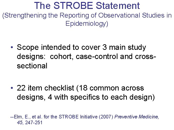 Strobe Statement Sample The Discussion and Conclusion Sections Lauren S Aaronson
