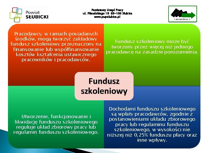 Powiatowy Urząd Pracy ul. Piłsudskiego 19 69 -100 Słubice www. pupslubice. pl Pracodawcy, w