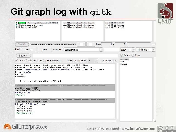 Git graph log with gitk . co LMIT Software Limited – www. lmitsoftware. com