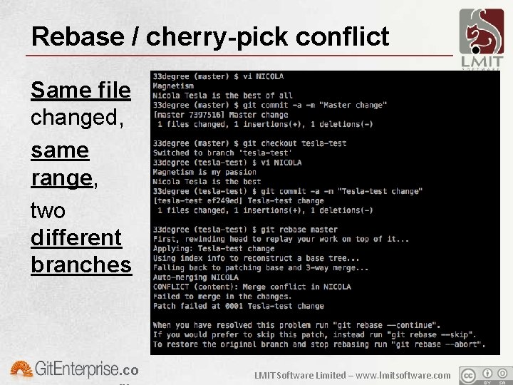 Rebase / cherry-pick conflict Same file changed, same range, two different branches . co
