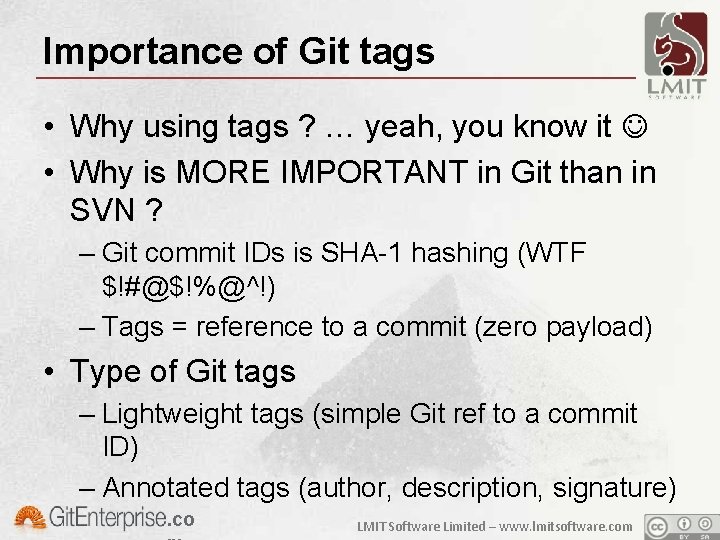 Importance of Git tags • Why using tags ? … yeah, you know it