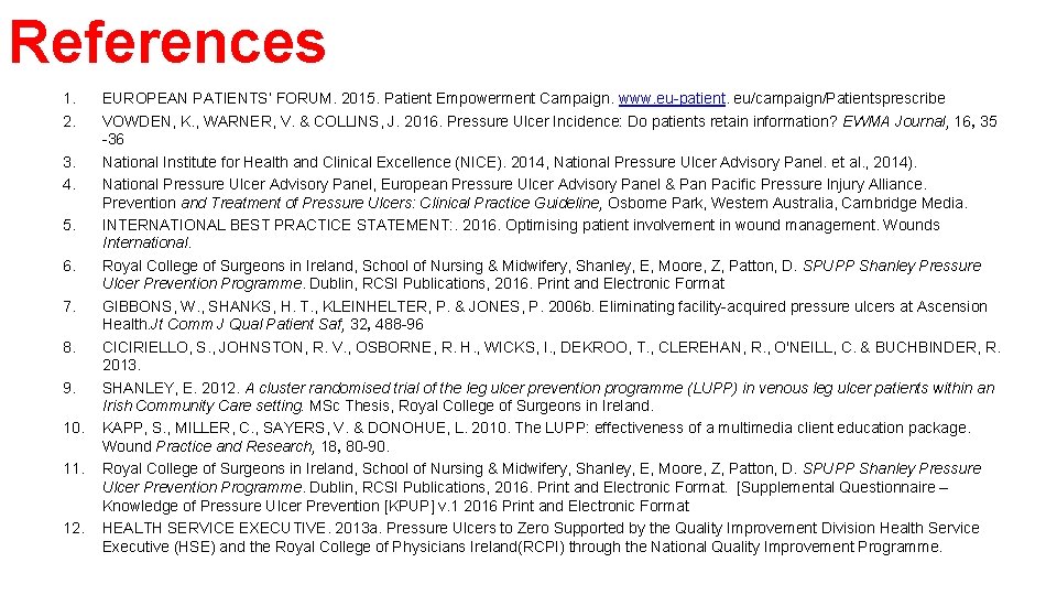 References 1. 2. 3. 4. 5. 6. 7. 8. 9. 10. 11. 12. EUROPEAN References 1. 2. 3. 4. 5. 6. 7. 8. 9. 10. 11. 12. EUROPEAN