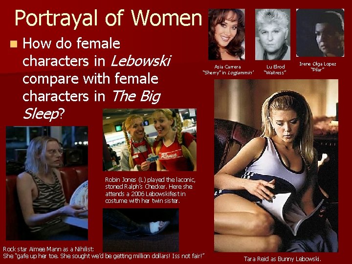 Portrayal of Women n How do female characters in Lebowski compare with female characters