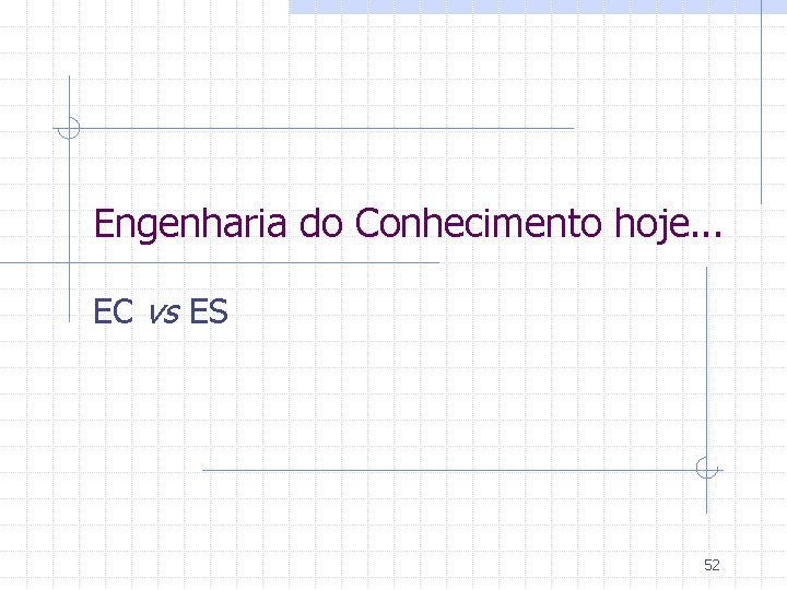 Engenharia do Conhecimento hoje. . . EC vs ES 52 