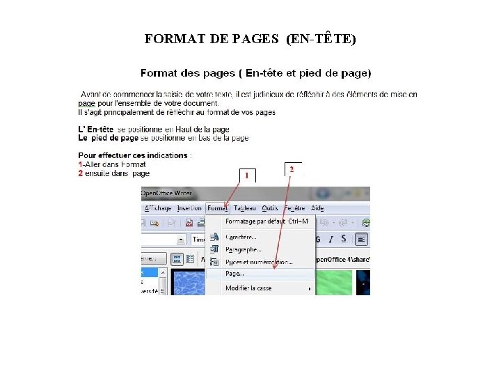 FORMAT DE PAGES (EN-TÊTE) 
