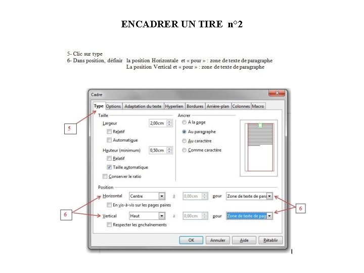 ENCADRER UN TIRE n° 2 