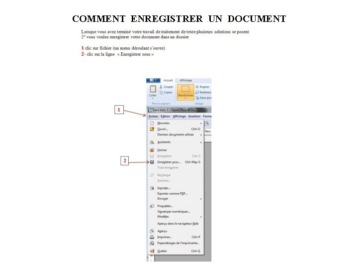 COMMENT ENREGISTRER UN DOCUMENT 