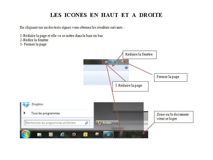 LES ICONES EN HAUT ET A DROITE 